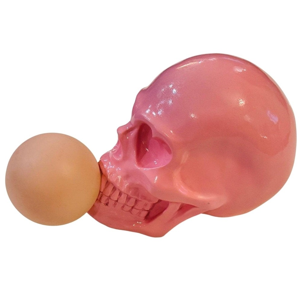 Whimsigoth Halloween Decor Pink Skull Heart Eyes Bubblegum Y2K Kawaii Art NEW